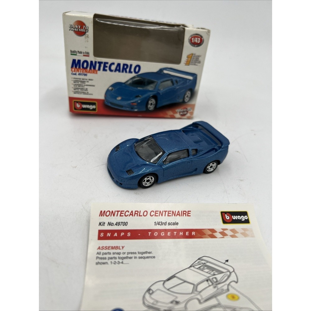 1/43 BBURAGO MONTECARLO CENTENAIRE BLUE KIT BUILT WITH BOX